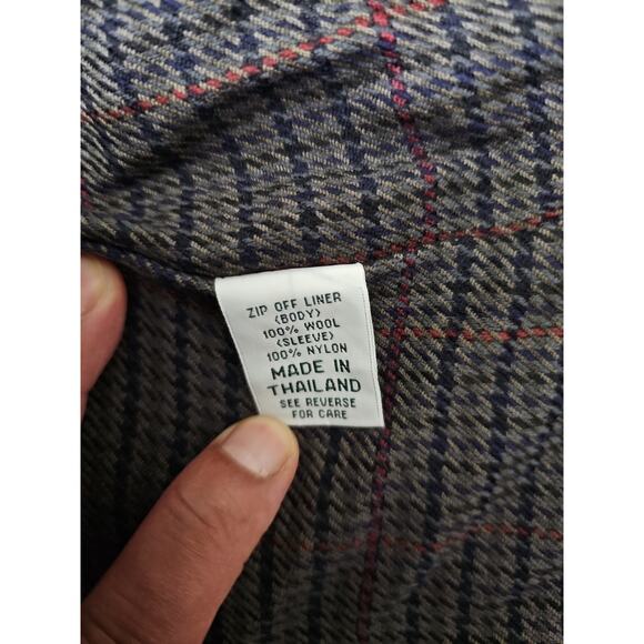 VINTAGE Womens L.L. Bean Duster Trench Coat Wool Liner Hood Beige Small Petite - Picture 4 of 8